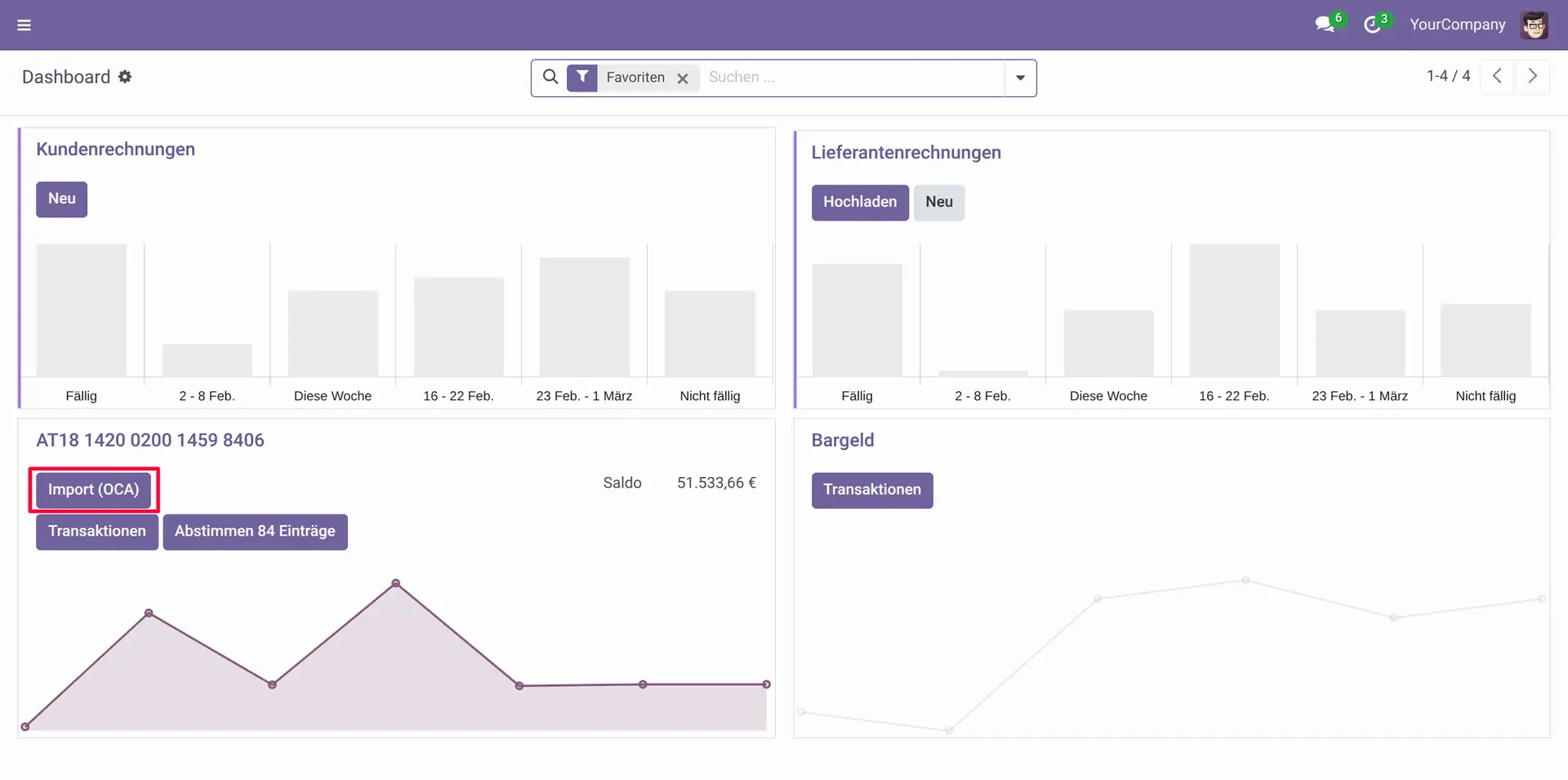 Bankkonto importieren